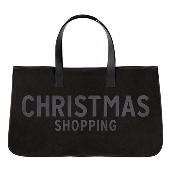 Black Canvas Tote - Christmas Shopping/NWT - Picture 1 of 9